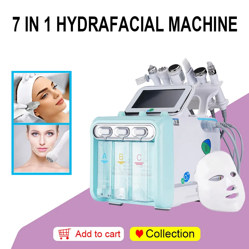 7 in 1 Wasser Sauerstoffs trahl Peeling Reinigungs wasser Licht Mikro derma brasion Gesichts maschine Hautpflege Schönheits instrument