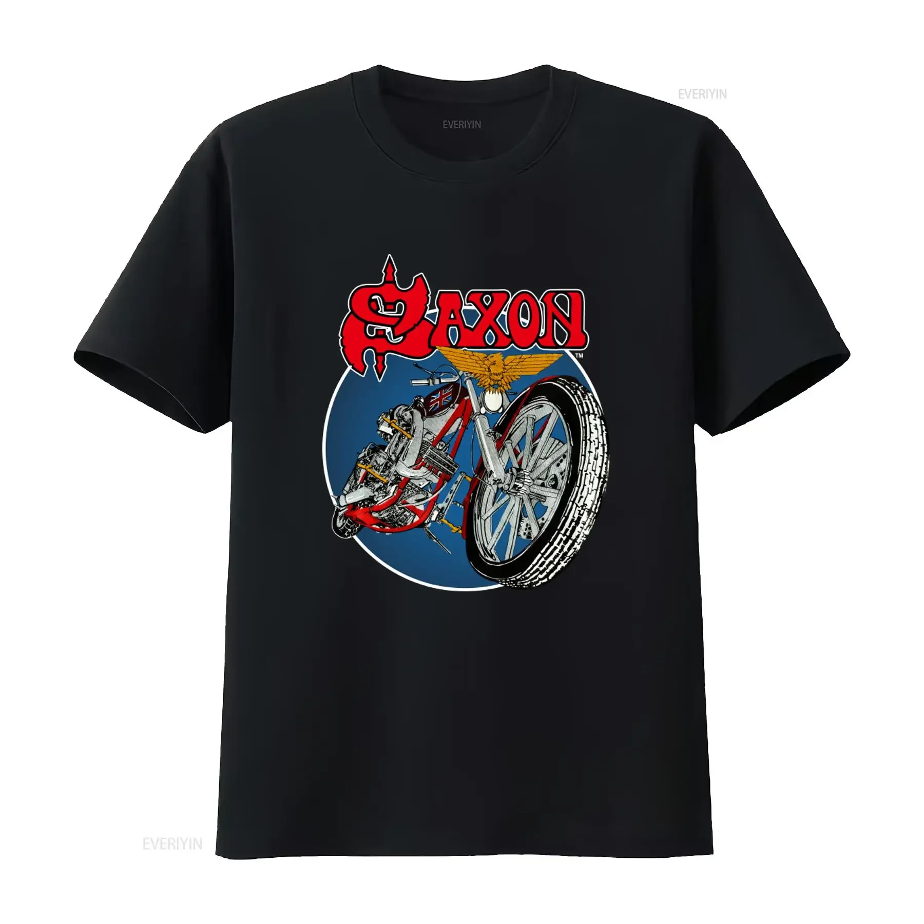 Vintage 1982 Saxon Motorcycle Eagle T Shirt Large vintage Washed Versatile designer clothes Soft Stylish streetwear Stretched