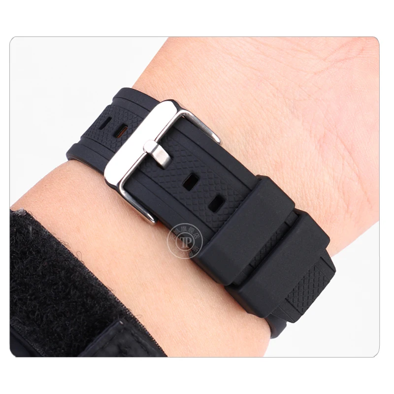 20MM Silicone Rubber Strap For CASIO watch band male MWA-100 MWA-100HD-1A  mwa-100h black Wristbands Bracelet Accessories