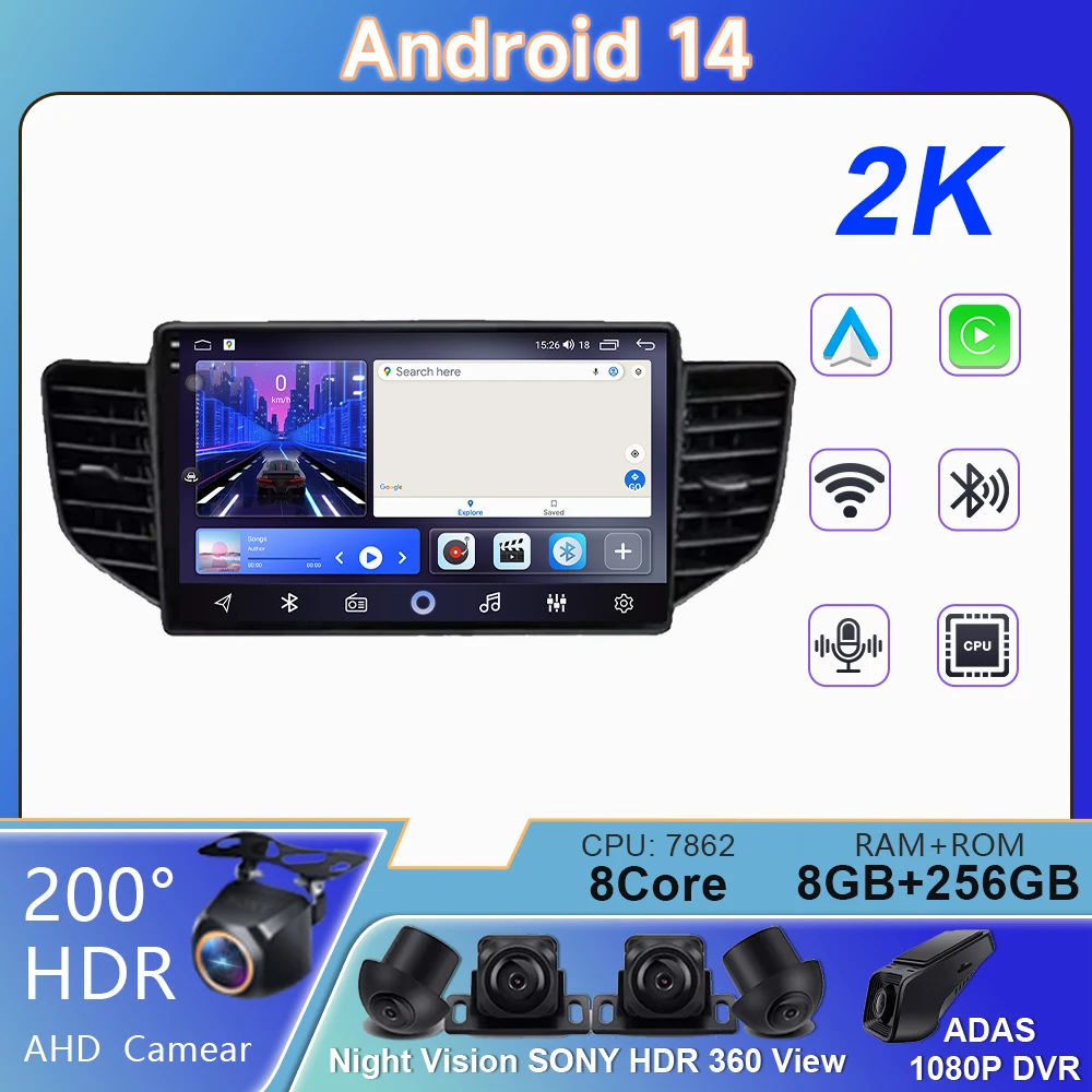 

4G Android 13 Car GPS For Chevrolet N400 V 201For Wuling Honggua V Multimedia Navigation Auto Radio Player Car Stereo DVD Screen