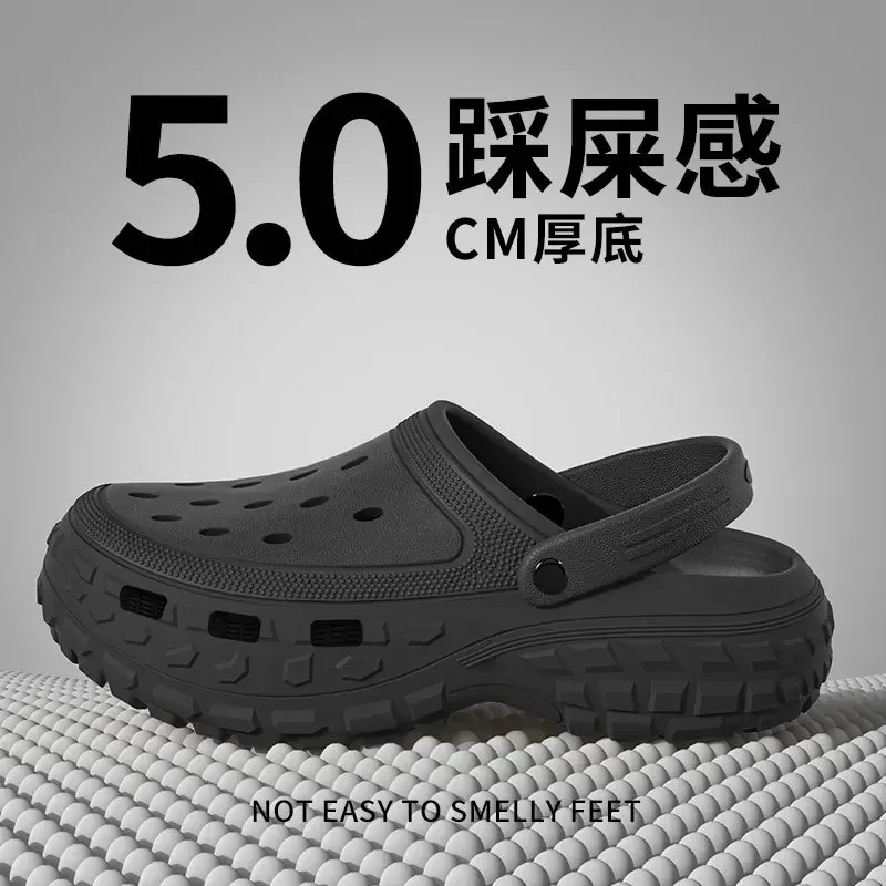 Summer Men Women Non-slip Lightweight Soft Bottom Closed Toe Platform Sandals Ideal for Beach and Home - Detail 1