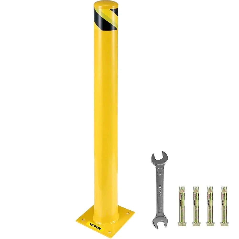

Safety Bollard 48 for X4 .5" Safety Barrier Bollard 4-1/2" OD 48" Height Yellow Powder Coat Pipe Steel Safety Barrier with 4