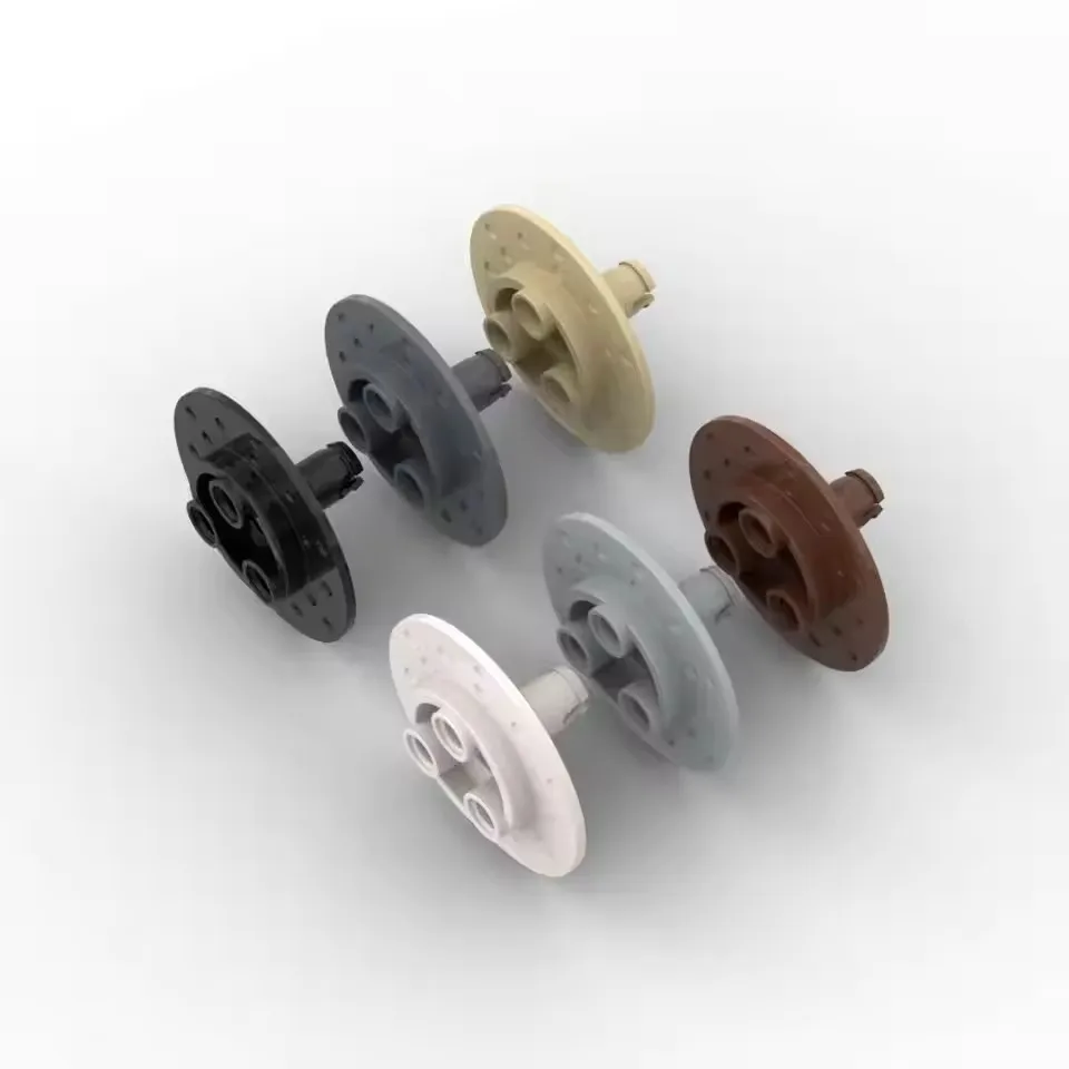 Gobricks GDS-1495 التقنية، عجلة القيادة 3 فتحات دبوس محور دائري متوافق مع ليغو 35189 قطع DIY للأطفال