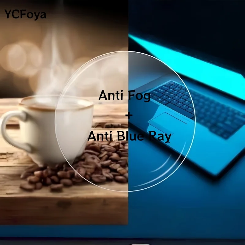 

YCFoya 1.56/1.61/1.67/1.74 Anti-Fog Anti-Blue CR-39 Resin Anti-reflective Anti-scratch High Quality Progressive Optical Lens
