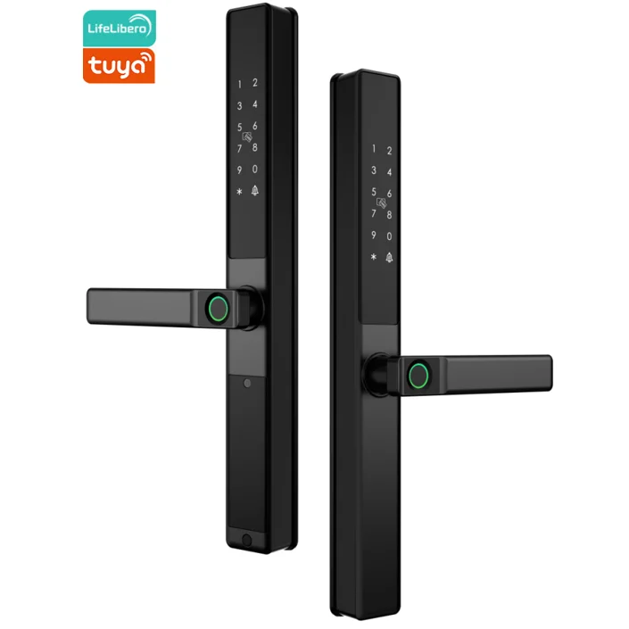 

July003 LifeLibero Tuya Slim умная дверная ручка с отпечатками пальцев двойной двухсторонний умный дверной замок с отпечатками пальцев для алюминиевого дверного замка