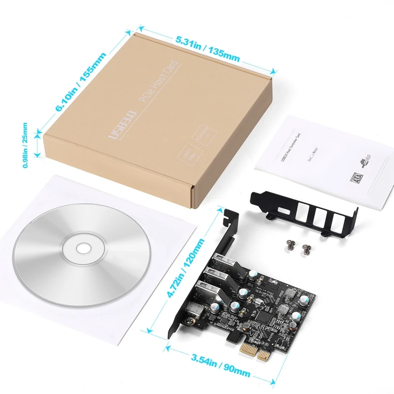 واجهة USB بطاقة إكسبرس 4 منافذ ، بطاقة توسيع بسي إي ، نوع سي سطح المكتب ، يدعم واسب ، من