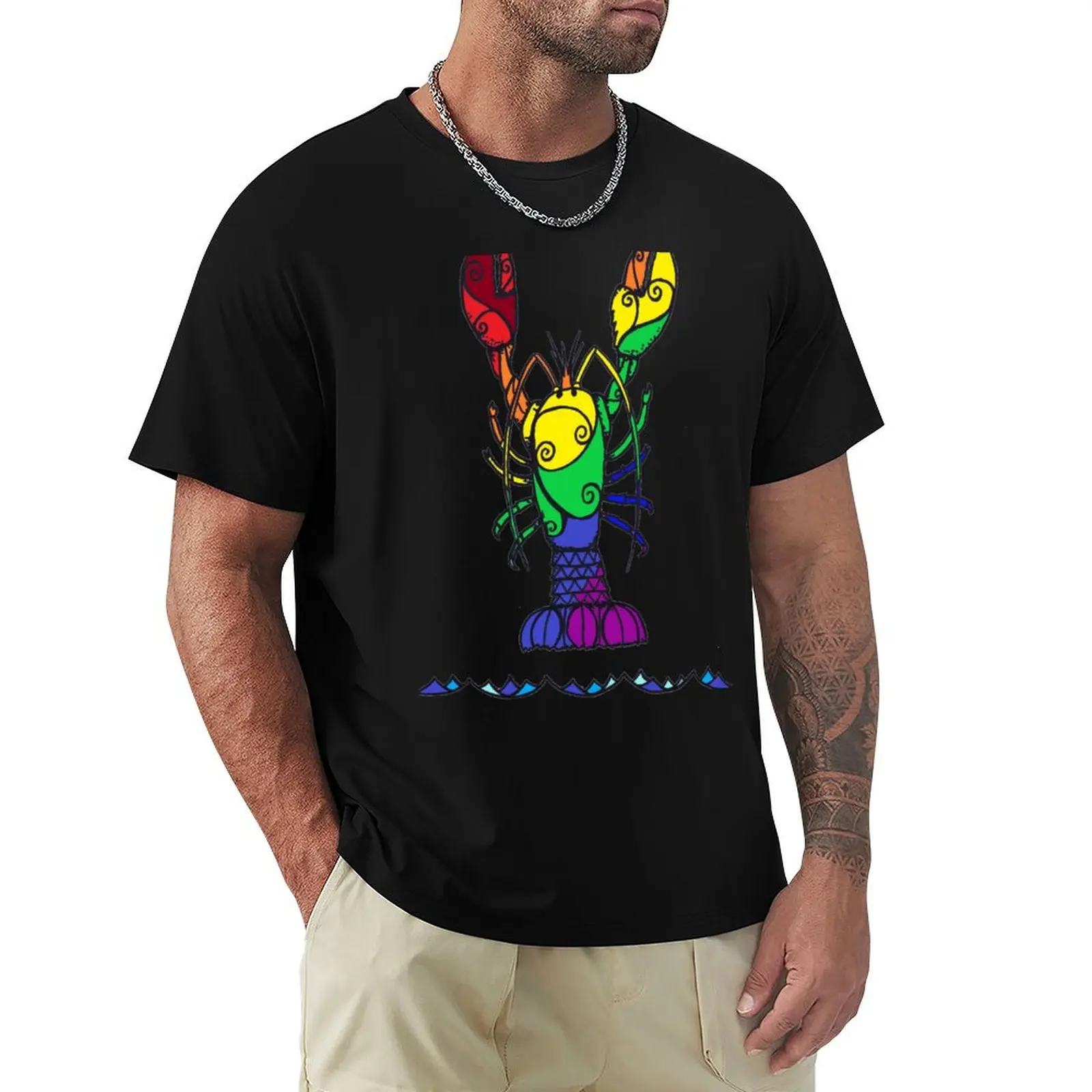 

Pride Lobster T-Shirt cheap stuff blanks Men's cotton t-shirt
