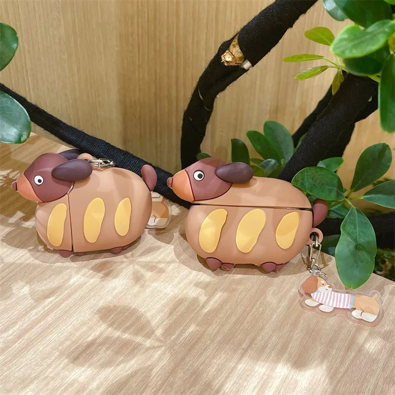 3D Sausage Dog Silicone Case for AirPods Pro2 Airpod Pro 1 2 3 4 Bluetooth Earbuds Charging Box Protective Earphone Case Cover