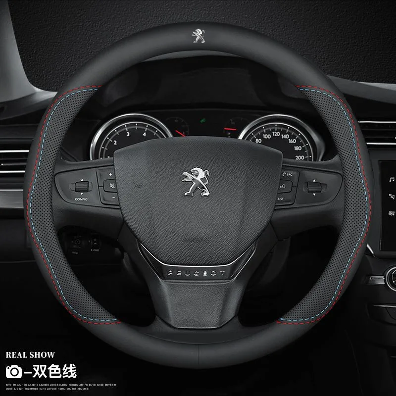 Oddychający pokrowiec na kierownicę samochodową do Peugeot 206 207 208 301 307 308 406 407 408 508 607 2008…