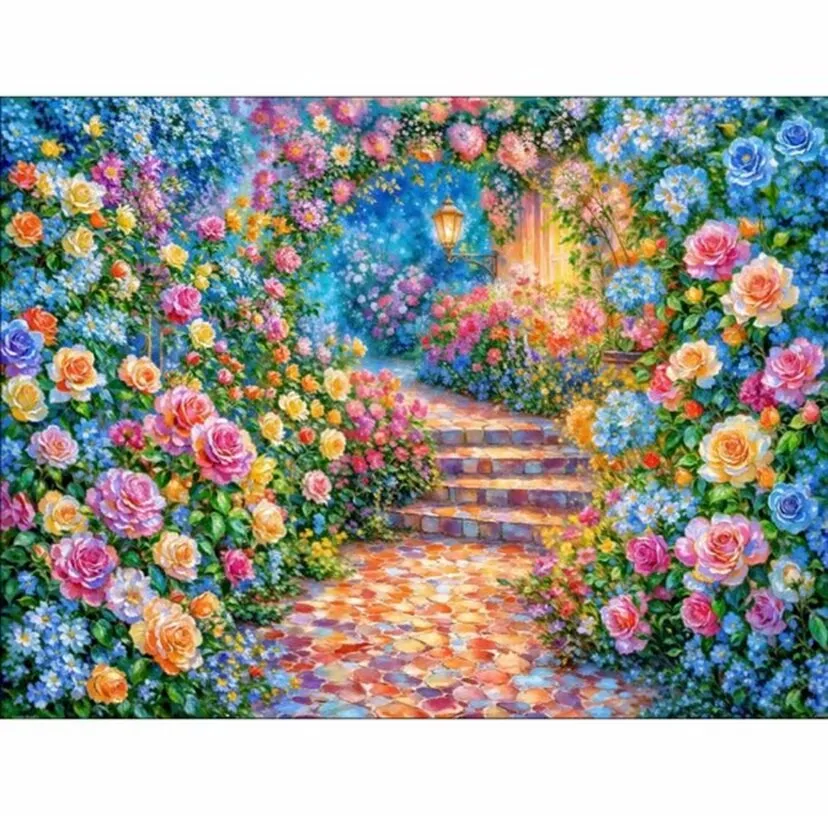 

9 карат 110x85 см розовый сад вышивка DIY наборы с принтом вышивка крестиком набор для рукоделия домашний декор ремесла 72 цвета