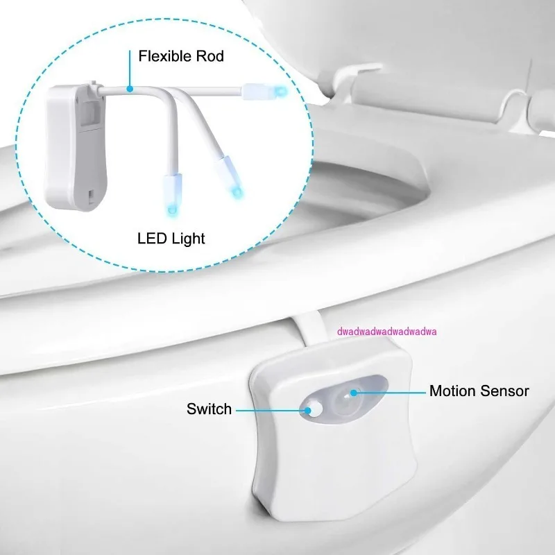 

Toilet sensor light Toilet hanging human body sensor toilet light 8 colors LED