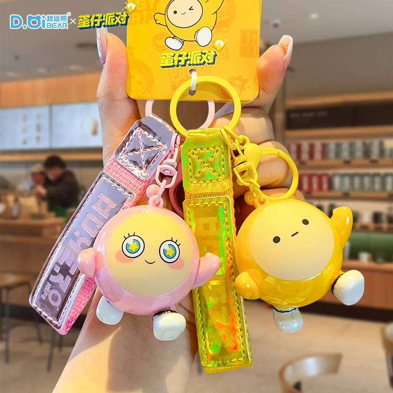 

Anime Game Eggy Party Action Figures Series Pink Egg Doll Model Car Keychain Cute Cartoon Keyrings Student Bag Pendant Kids Toys