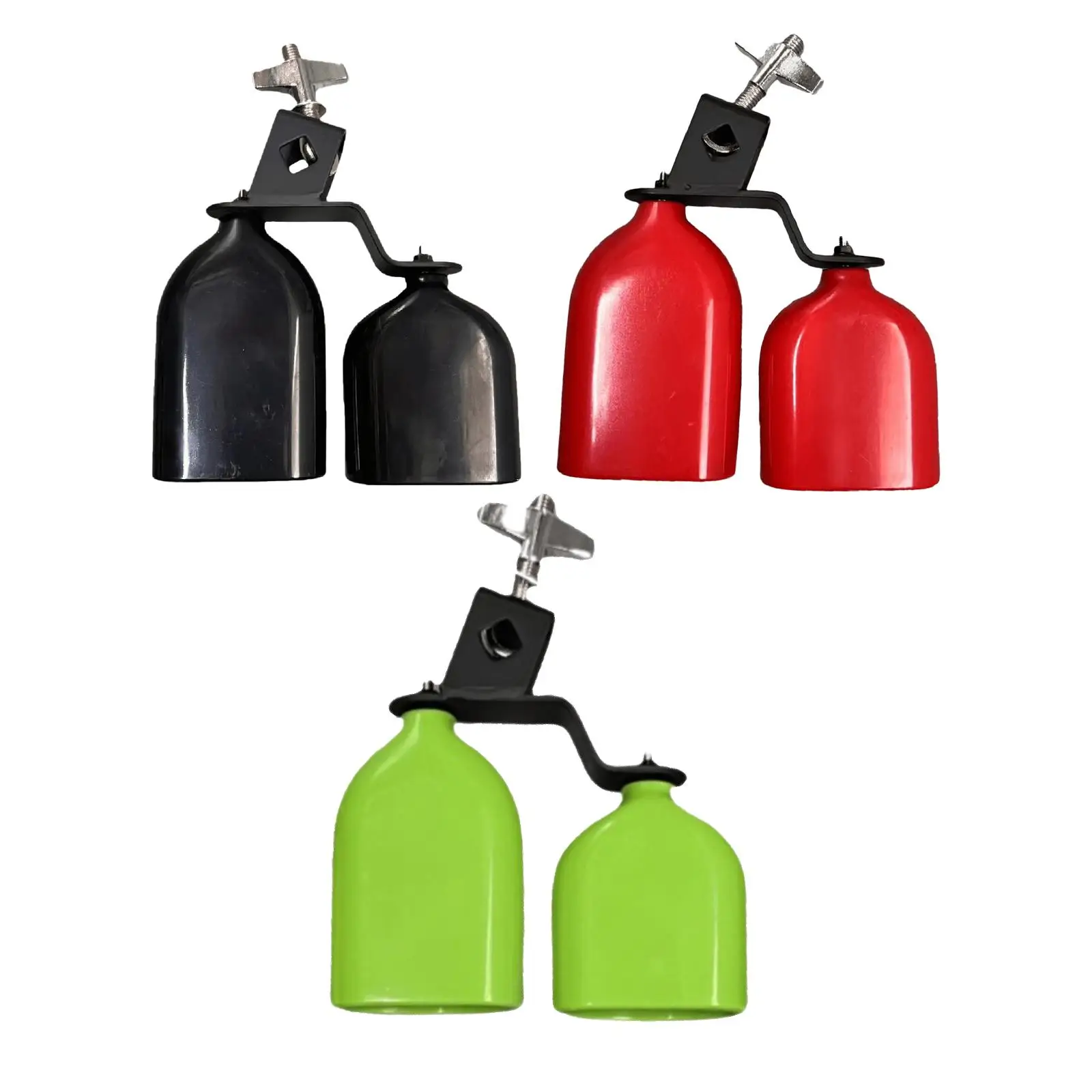 Drum Percussion Cow Bell Hand Musical Instrument High and Low Tone Metal Bell Accessory for Family Gathering