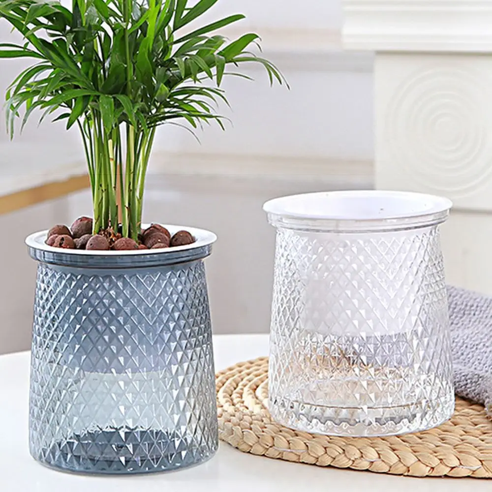 Durable Plastic Plant Pot Self Watering Garden Supplies Flower Pot Visible Water Level Hydroponic Planter