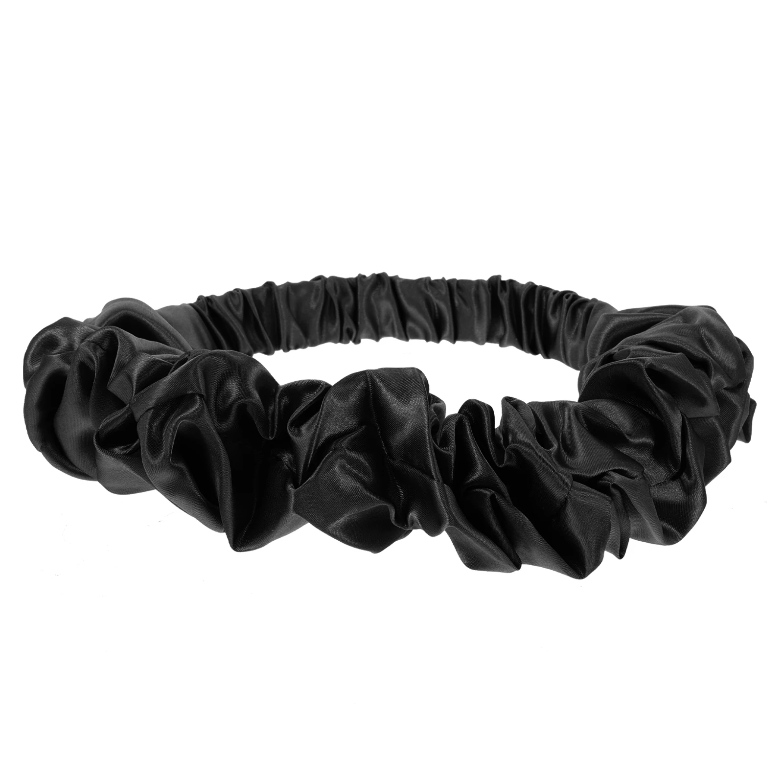 

Black Satin Headbands for Women Wide Elastic Hair Band Face Wash Spa Makeup Headband for Washing Skincare Workout