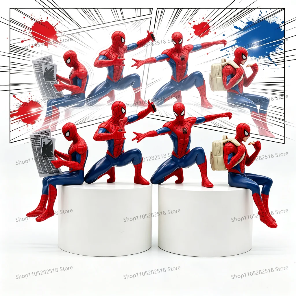 Original 7-9cm Spider-Man Action Figure Superhero Anime Collection Hasbro Spiderman Model Movie Peripheral Fans Decoration Gifts