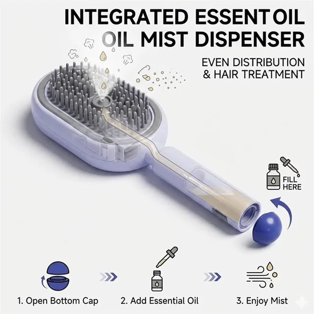 Electric Spray Air Cushions Massage Comb 3 in 1 Self Cleaning Steam Essential Oil Brush Rechargeable Spray Scalp Massager Combs 3 Electric Spray Air Cushions Massage Comb 3 in 1 Self Cleaning Steam Essential Oil Brush Rechargeable Spray Scalp Massager Combs 3