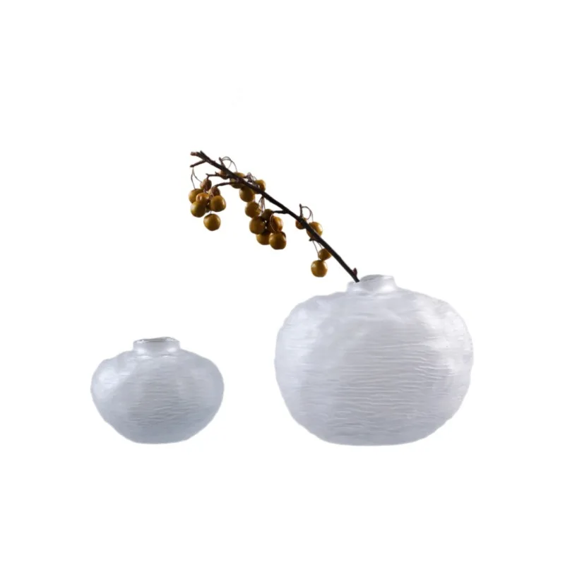 

White vase glass ornament dried flower arrangement modern simple literary living room creative home decoration