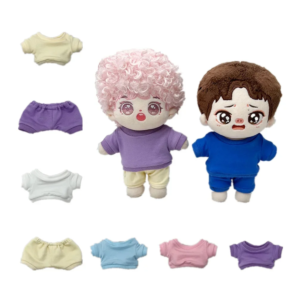 10/15/20cm Plush Doll Clothes T-shirt +Pant Doll Clothes Set  Cotton Dolls Clothes DIY Dolls Toys Kids Gifts Doll Accessories