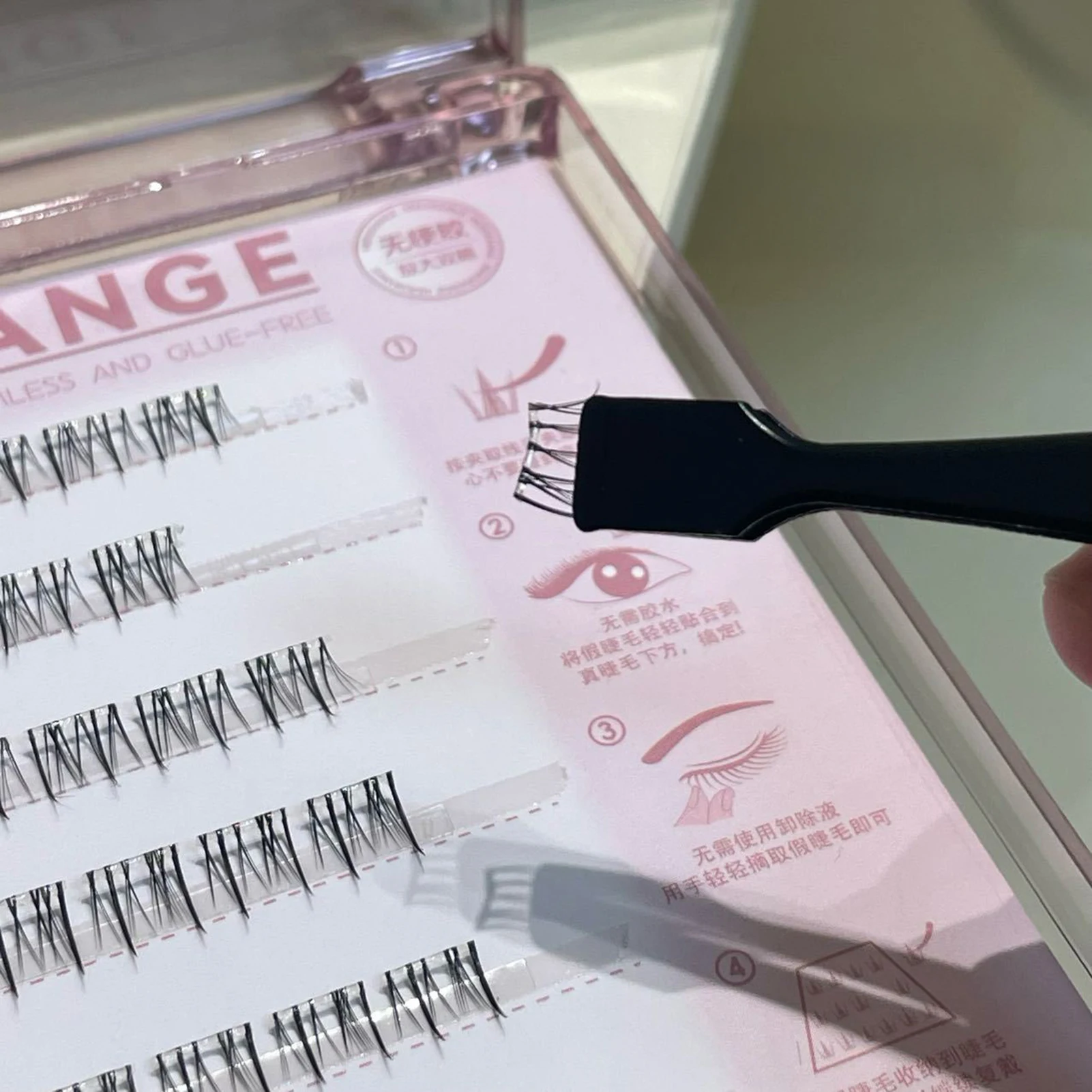 Pinça de cílios postiços de aço inoxidável, faça você mesmo, extensões adesivas, pinças curvas para aplicação de cílios, ferramentas de remoção