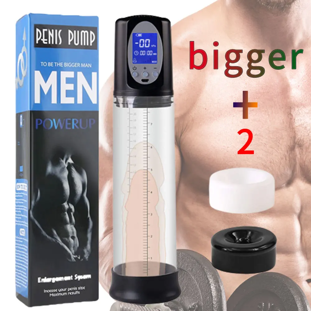 Pompe Penis Pompe électrique de masturbation pour homme, sous vide pour agrandissement de pénis, avec anneau de massage, jouets érotiques pompe a penis pompe electrique anneau pénien extensible sexy homme grosse bite