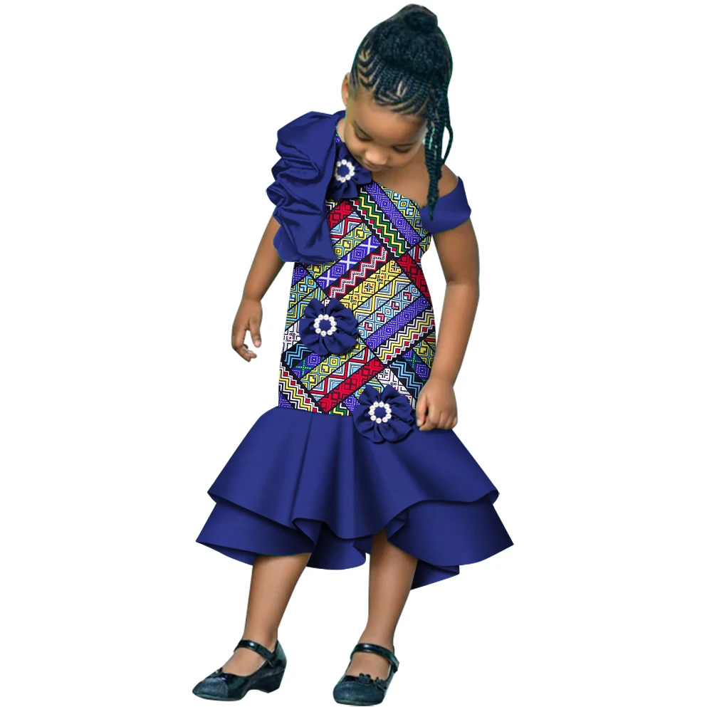 Girls African Dress Children Bazin Riche Dashiki Mermaid Dress Fashion Cute  Party Dresses Girls African Print Clothing WYT598 - AliExpress 200000532