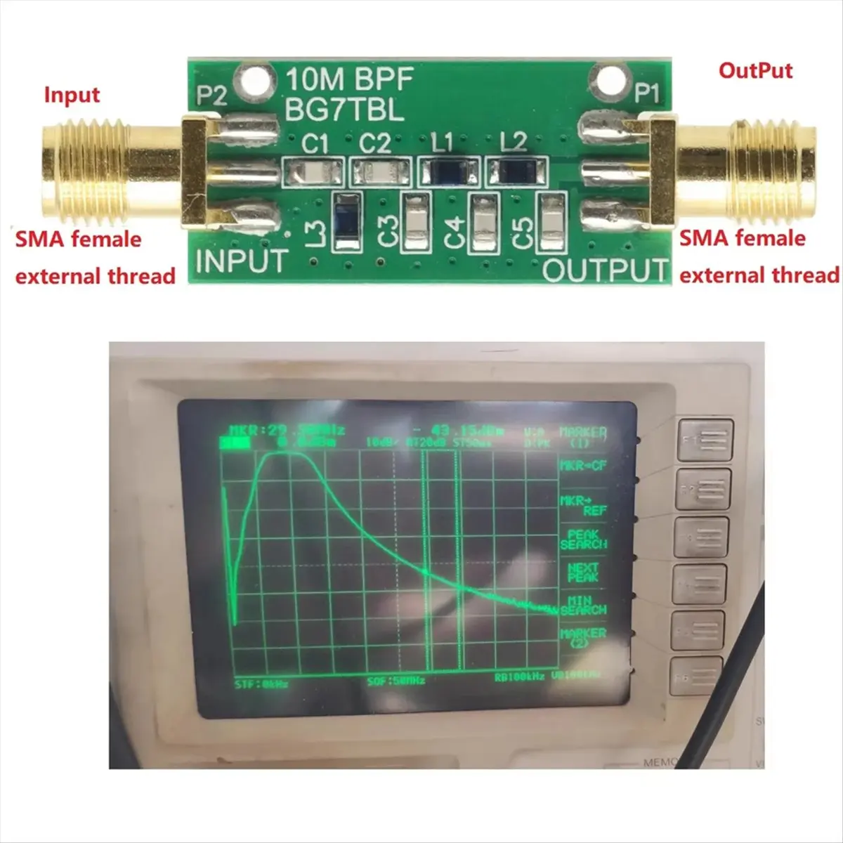 L77A BPF Bandpass Filter 10MHz BPF Band-Pass Filter Low Insertion Loss Radio Frequency Front End Module