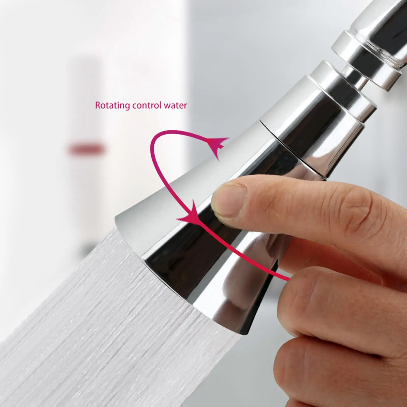 Faucet Booster Sprayer Head for Kitchen Sink with Three Mode Bubbler Shower Mixing 360 Degree Rotation Universal Fit ABS Steel