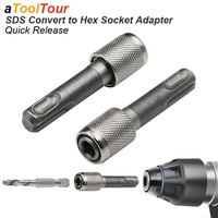 SDS Plus Convert To 1/4 Hex Shank Adapter Hexagonal Converter Electric Hammer Power Screwdriver Bit Holder Socket Impact Driver