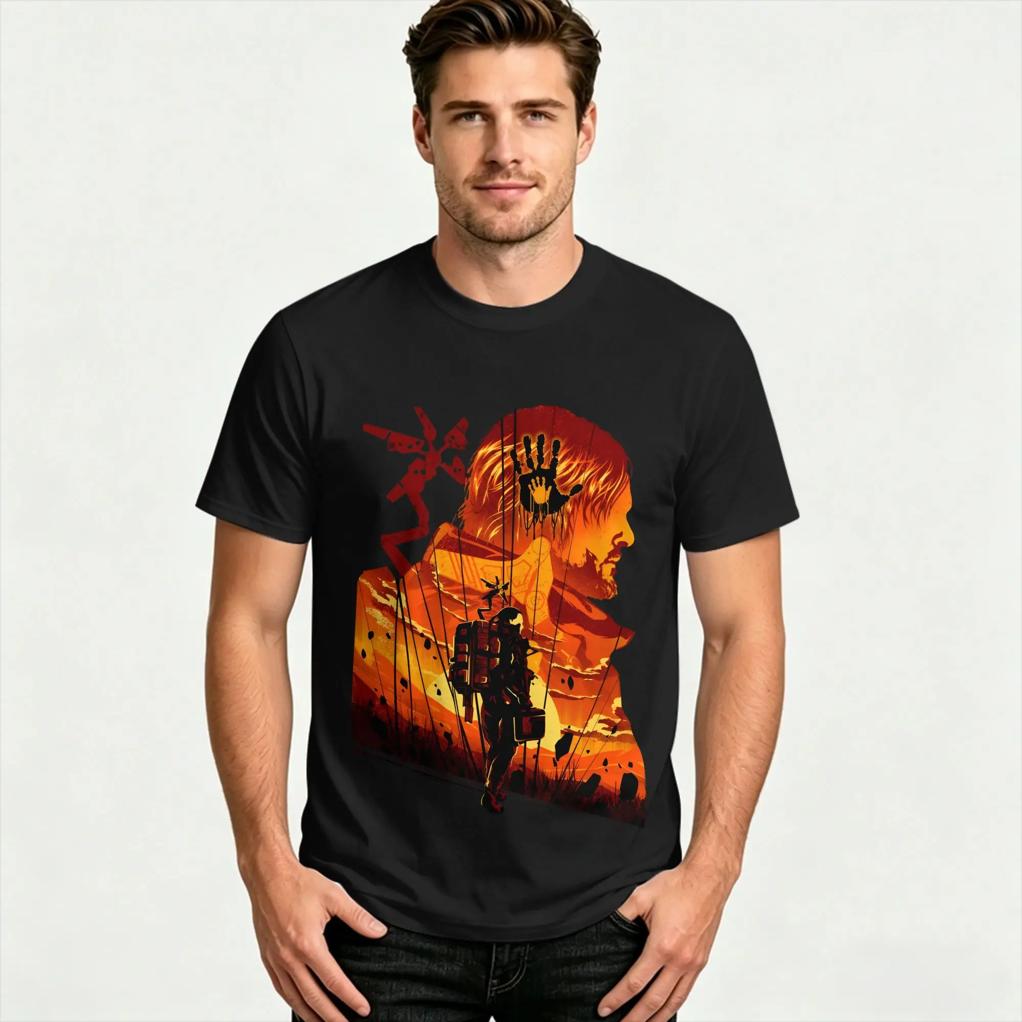 Harajuku T Shirt Summer Porters Path Death Stranding Hip Hop T Shirts  Cotton Tshirt for Men's Awesome Short Sleeve Clothes