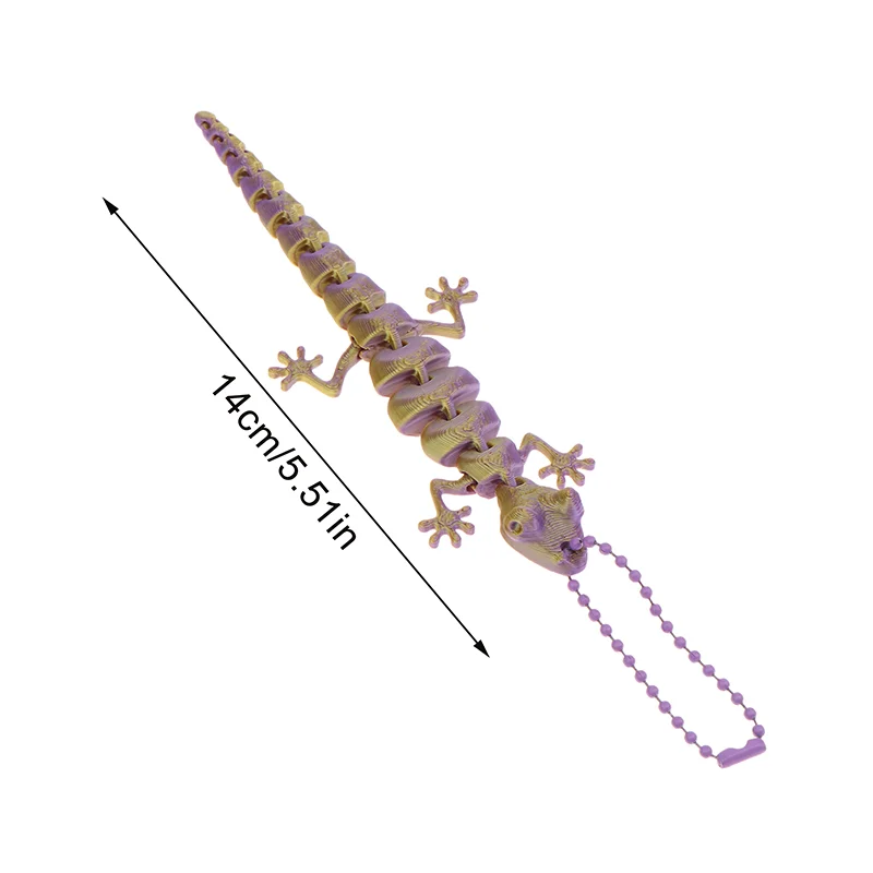 3D-geprint ornament gelede muur gekko flexibele gezamenlijke modellen creatief stressverlichting speelgoed cadeau