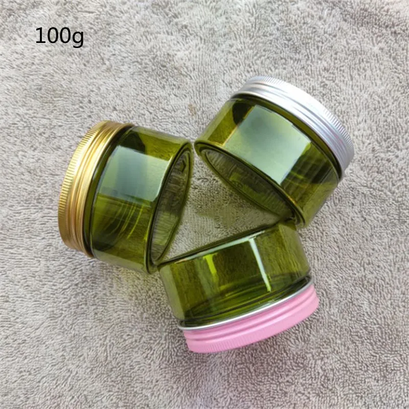 10/30/50pcs 100ml 120ml 150ml Empty Cream Jar Seaweed Sleep Mask Bottle Plastic PET Green Cosmetic Container Makeup Box Travel