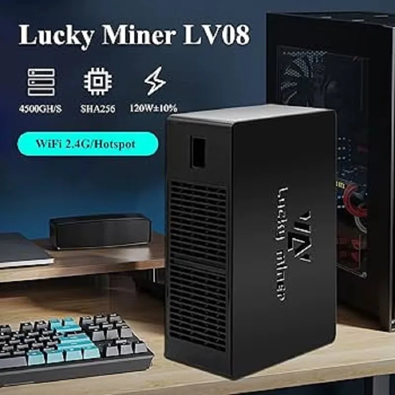 

HOT SALES Bitcoin Miner 4.5TH/S Solo Miner LV08 - SHA-256 Asic Chip, Low Noise, 2.4G WiFi, Crypto Mining Machine