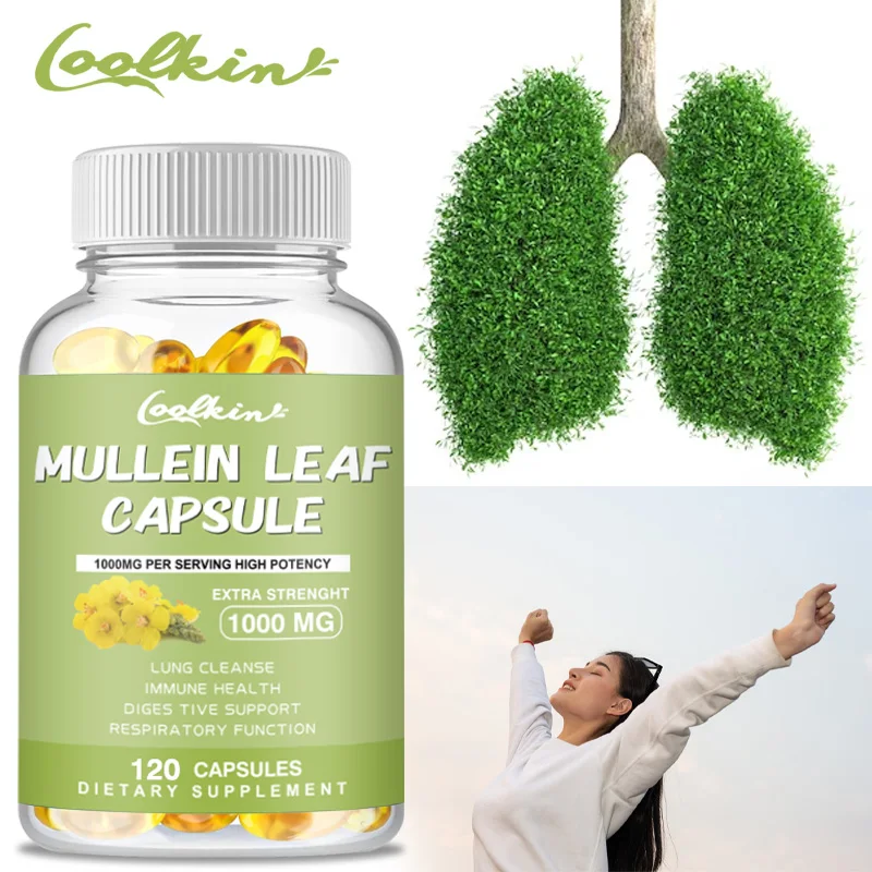 

Mullein Leaf Capsules - for Lung Detox, Cleanse, Support Healthy Respiratory Function & Immune Health - 120 Capsules