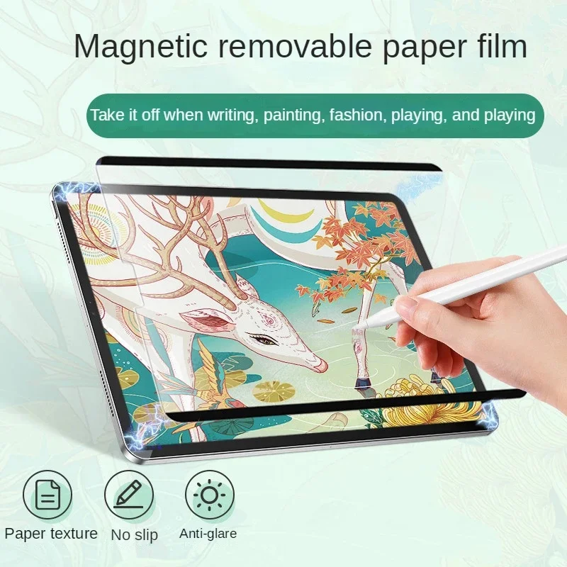 Papier jak folia zabezpieczająca ekran do ipada 10th 2022 iPad Air 4 10.9 iPad Pro 11 iPad 9th 10.2 zdejmowane przyciąganie magnetyczne