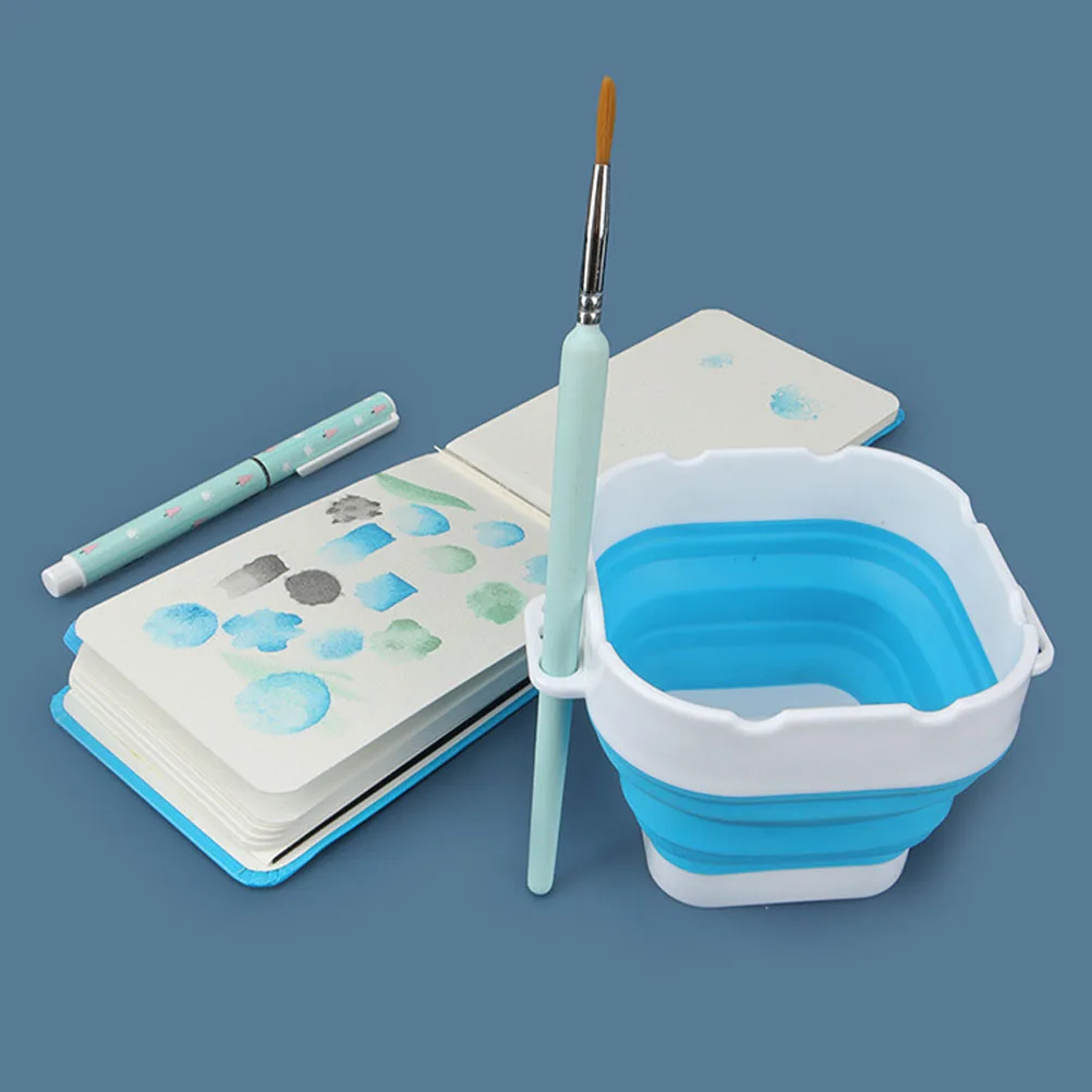 

Folding Paint Basin Foldable Pen Wash Bucket Brushes Water Cups for Painting Washing Collapsible Silicone Artist Tool Color
