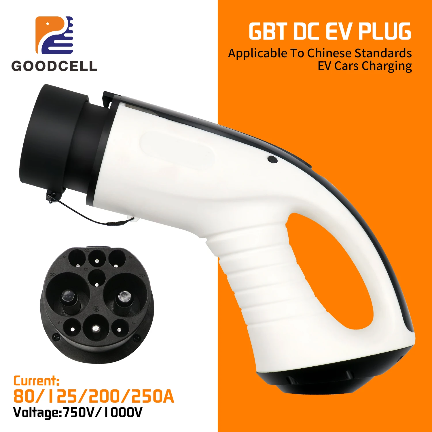 GOODCELL GB/T Plug China Standard  80A/125A/200A/250A DC Fast EV Charger Socket Electric Cars Charging Connector