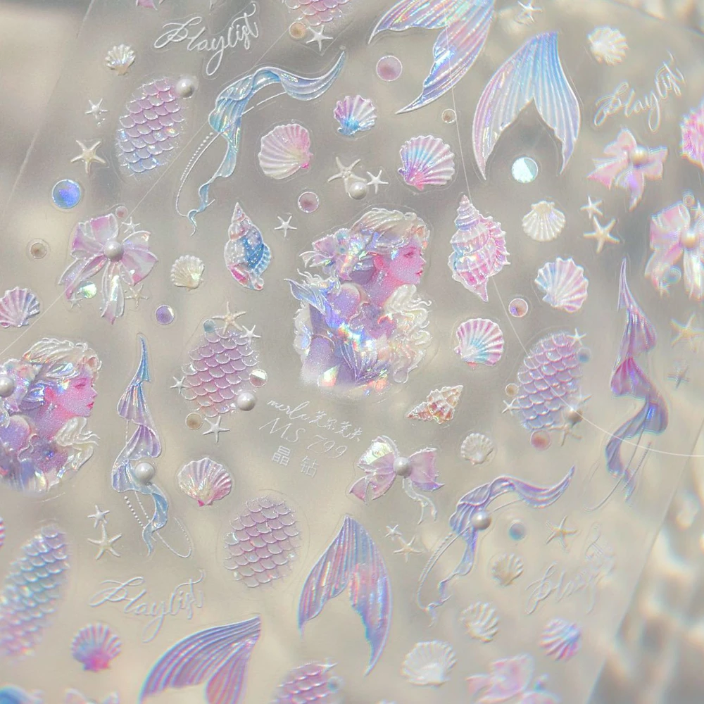 Schillernde Wasserblasen, glänzende Sterne, bunte 5D-Nagelkunst-Aufkleber, verträumte Wassertropfen, selbstklebende Dekorationen, Maniküre-Abziehbilder – Detail 6