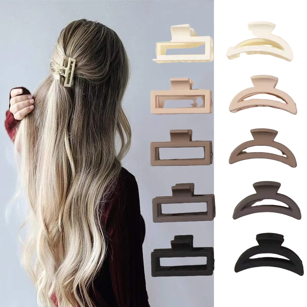 10pcs/Set Korea Plastic Hair Claw Clips Women Girls Small Hair Claw Hairpin Geometric Barrettes Crab Headwear Hair Accessories