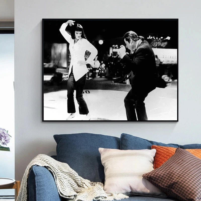 Black White Pulp Fiction Dirty Dancing Poster Classic Movie Dance Wall Art  Canvas Painting Prints for Living Room Home Decor