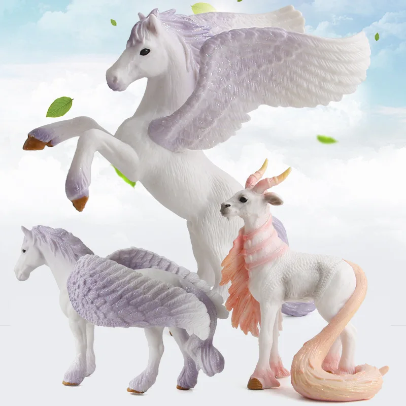 Funny European Mythology Pegasus Unicorn Model Fun Girls Cute Toys Animals Decorative Ornaments Children's Holiday Birthday Gift