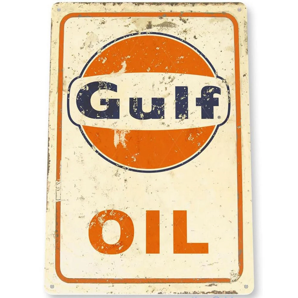 Vintage Mopar Mobil Texaco BP Gas & Oil Brand Logo Tin Signs Set, Retro Auto Garage Metal Wall Art, Rustic Decor Plaques for Wor