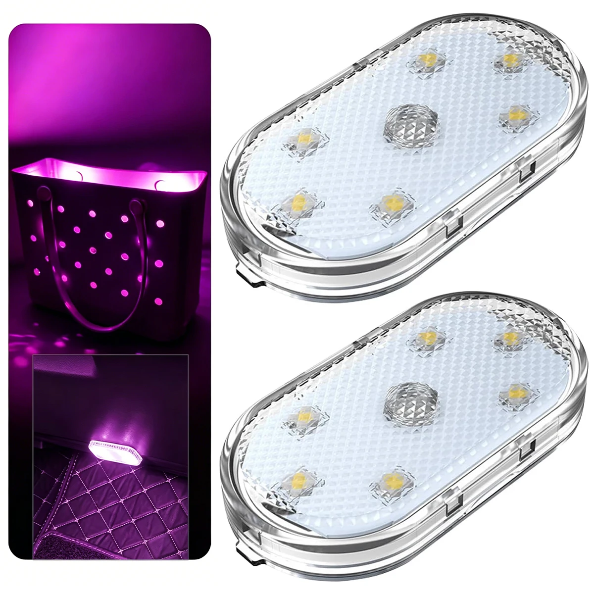 Wireless Led Lights for Car Interior Car Led Light Interior USB Rechargeable Automotive Neon Accent Light for Car Interior Light