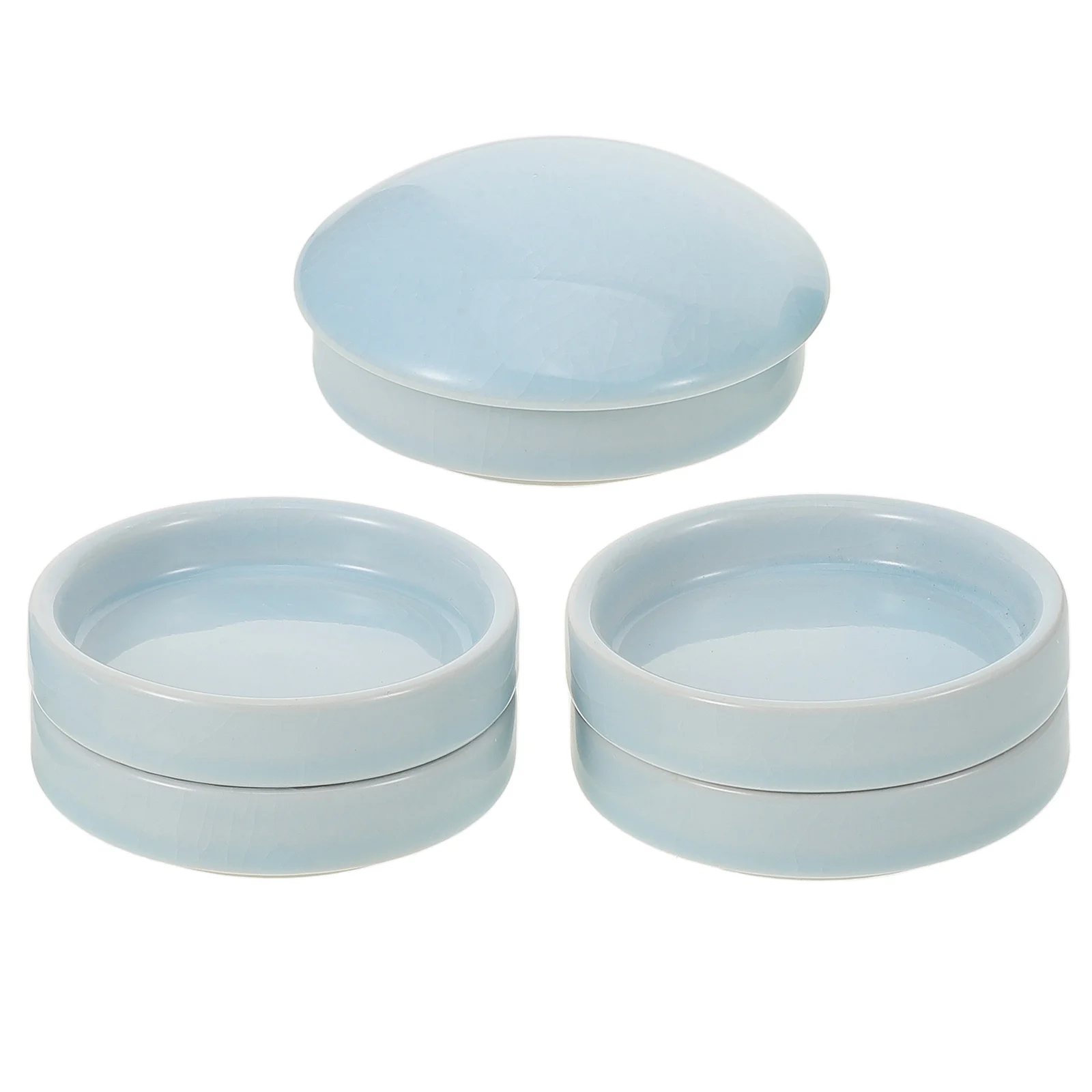 

Ceramic Ink Trays 1Set Multi-Layer Stackable Pigment Plates for Watercolor Gouache Acrylic Oil Tempera DIY Artists Beginners