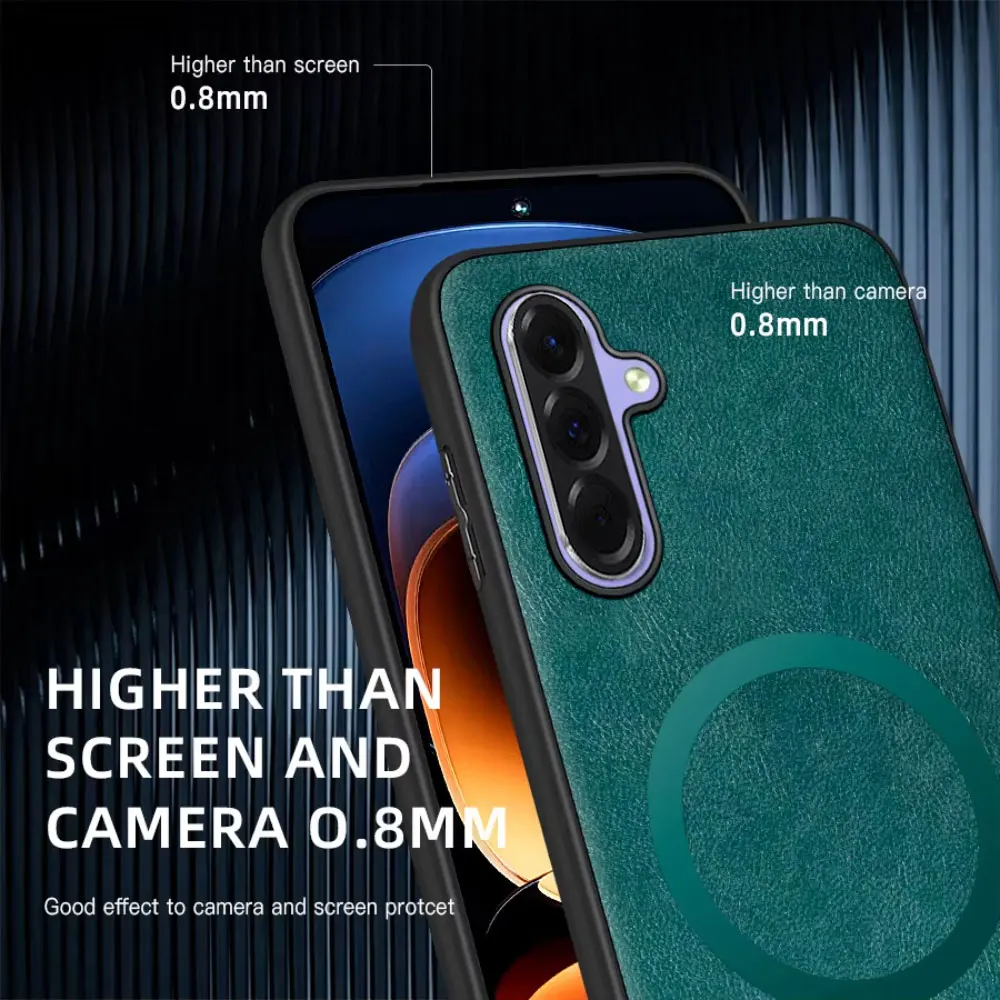 Funda de cuero para teléfono Magsafe para Samsung A56 A36 A26 A16 A55 A35 A25 A15 A54 A34 A24 A14 A53 A33 A05 A06 funda magnética para teléfono