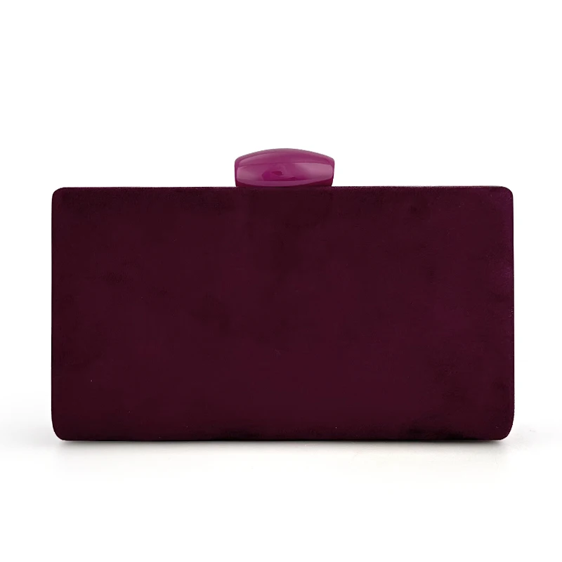 Luxury Velvet Metal Chain Clutch Bag Elegent Textured Pu Frame Bag Classic Celebrity Dinner Evening Bag