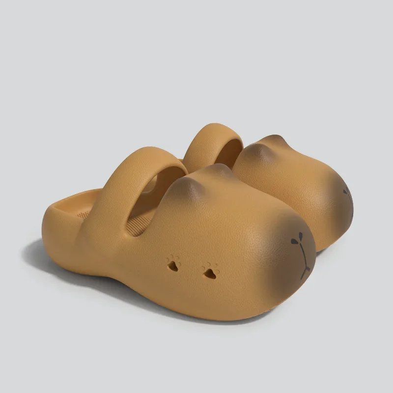 

Adult Wear Cartoon Straps Hole Shoes Indoor Home Non Slip Outdoor Sandals Girls Female Summer Capybara Capybara Half Slippers