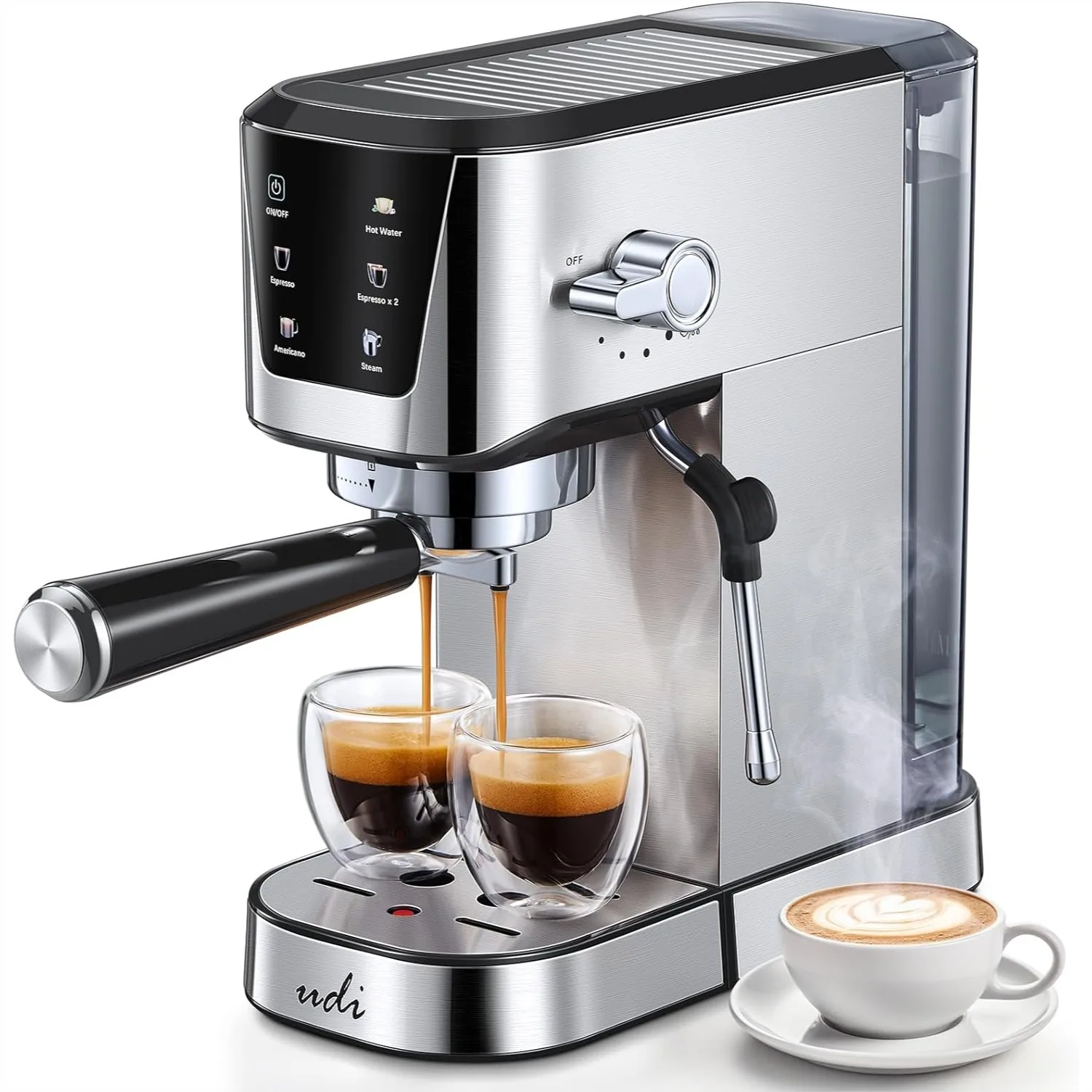 

Espresso Machines with LED Touch Screen, 20 Bar Espresso Coffee Machine for Lattes, Cappuccinos, Americano, Compact Home Coffee
