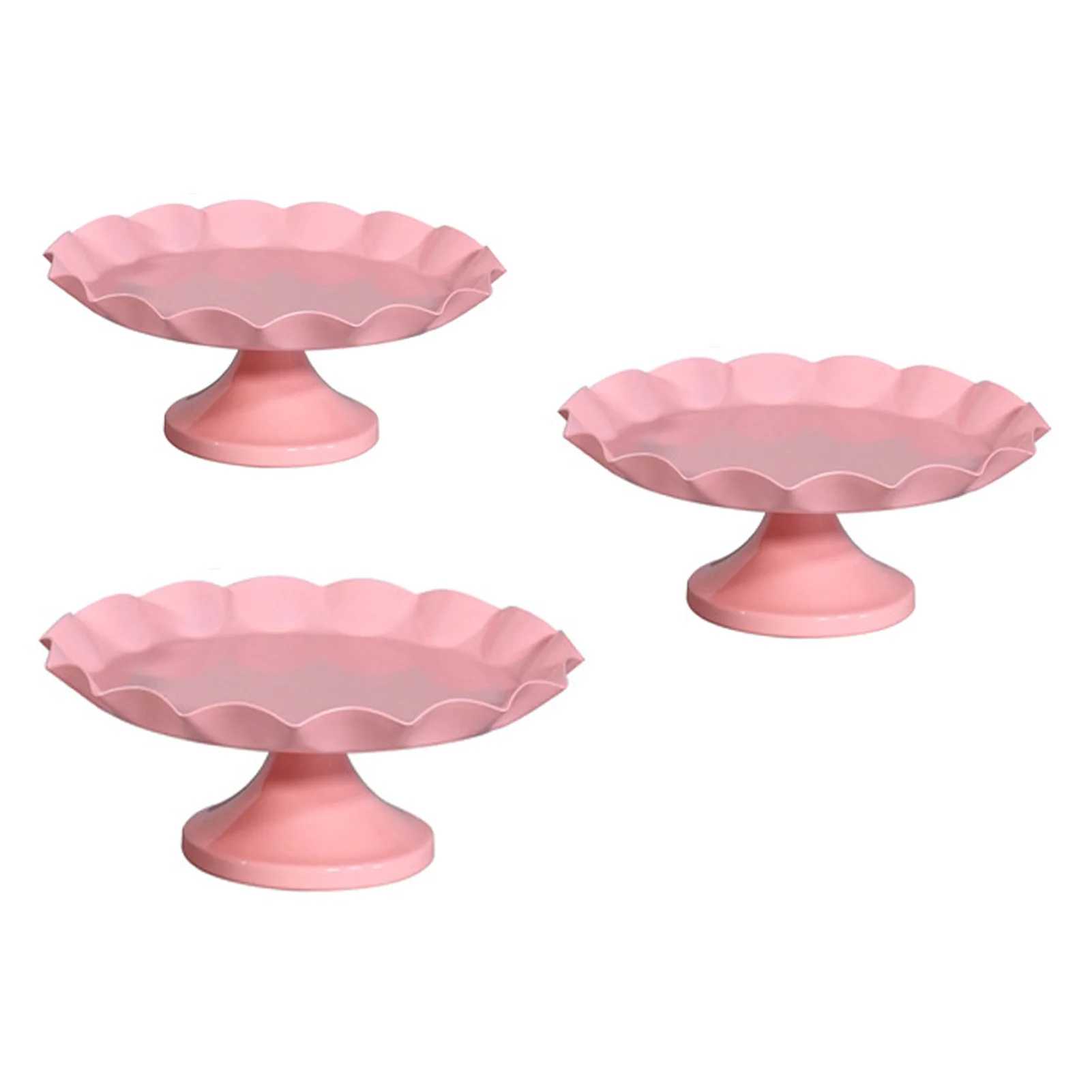 1PC Pink Minimalist Cake Stand Stable Decorative Multi Functional Tray Holder for Cupcake Dessert Fruit Display - view 3