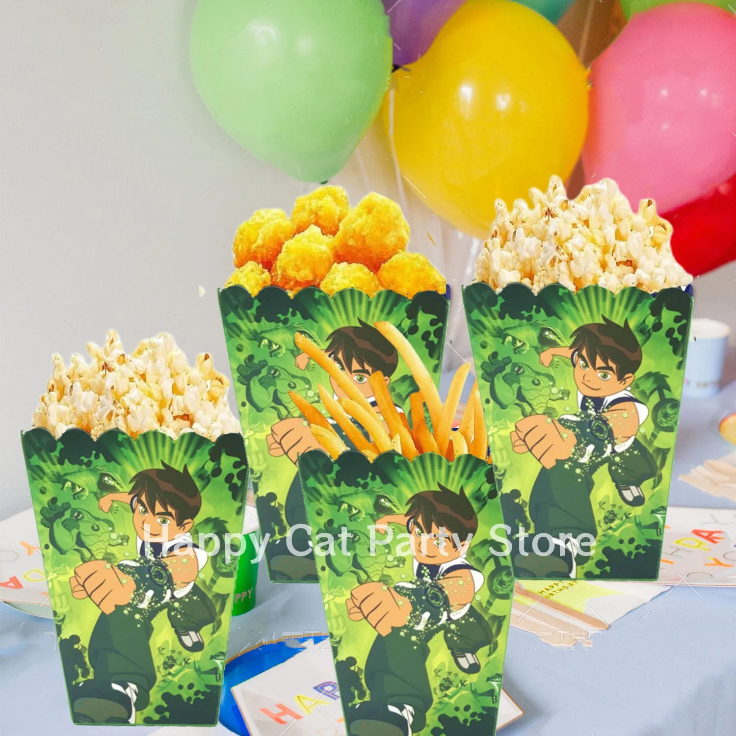 Ben 10 Popcorn Box Birthday Party Decor Ben 10 Gift Box Cookies Chocolate Candy packaging Baby Shower Boys Gifts Party Supplies